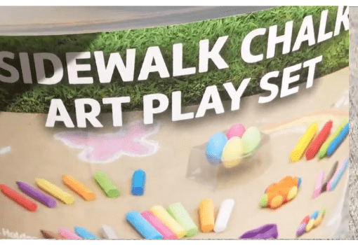 Sidewalk Chalk Drawing With Stencils