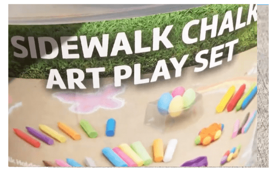 Sidewalk Chalk Drawing With Stencils
